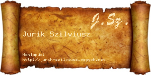 Jurik Szilviusz névjegykártya